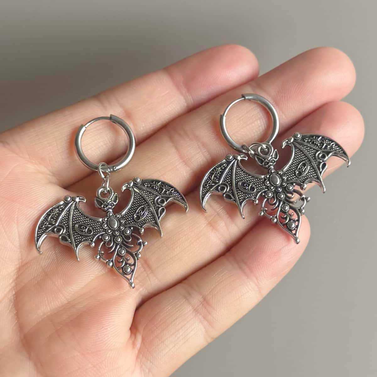Men'S Vampire Accessories - Boucles d'oreilles chauve-souris vampire, bijoux gothiques,