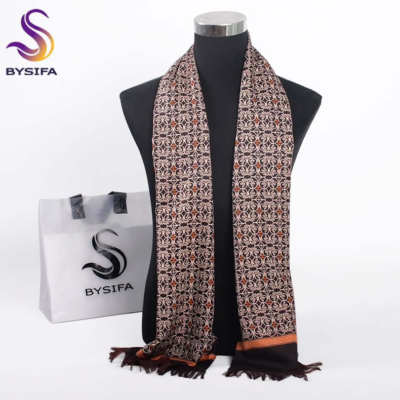 Men Accessories Brands - [BYSIFA] hiver café or hommes foulards
