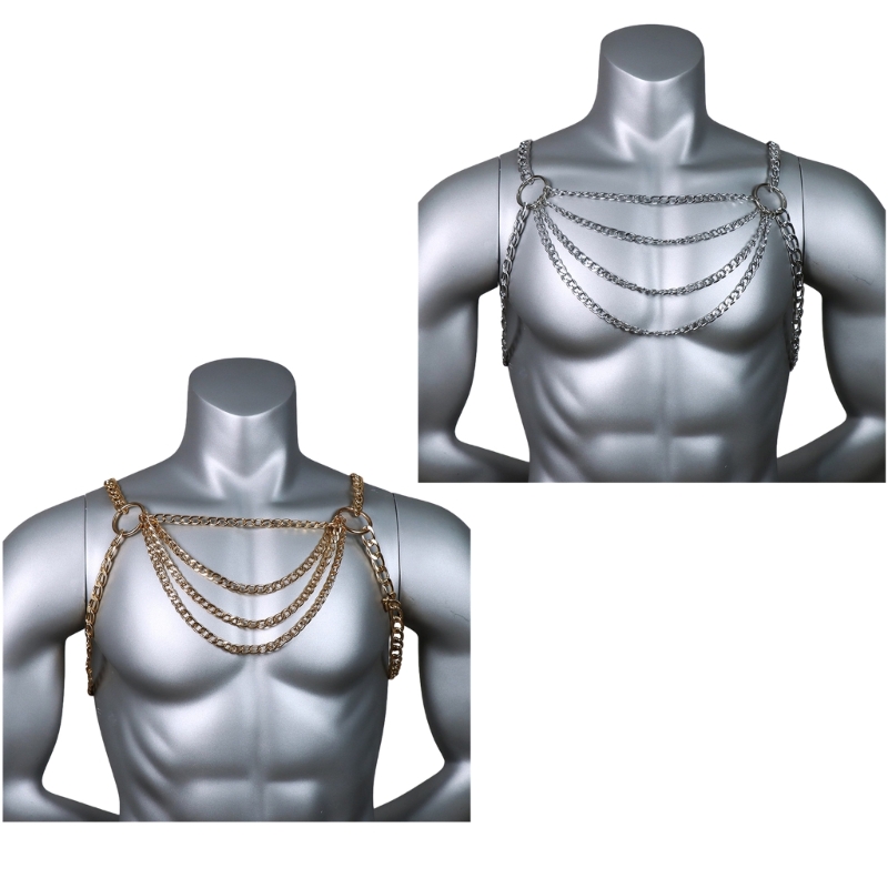 Men'S Accessories Chain - Chaîne poitrine en métal pour hommes,