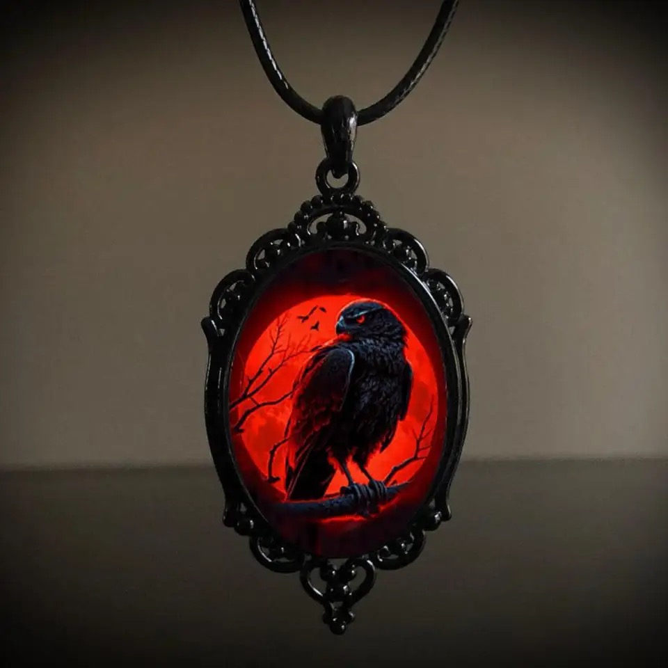 Collier gothique Vampire hibou - Men'S Vampire Accessories avis et prix