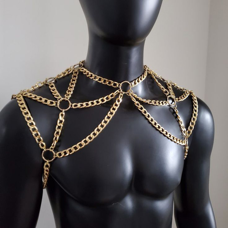 Punk hommes épaule corps chaîn - Men'S Accessories Chain avis et prix