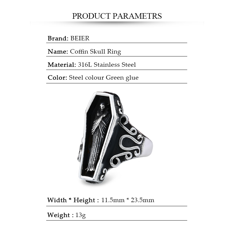 BEIER – bague crâne gothique p - Men'S Vampire Accessories avis et prix
