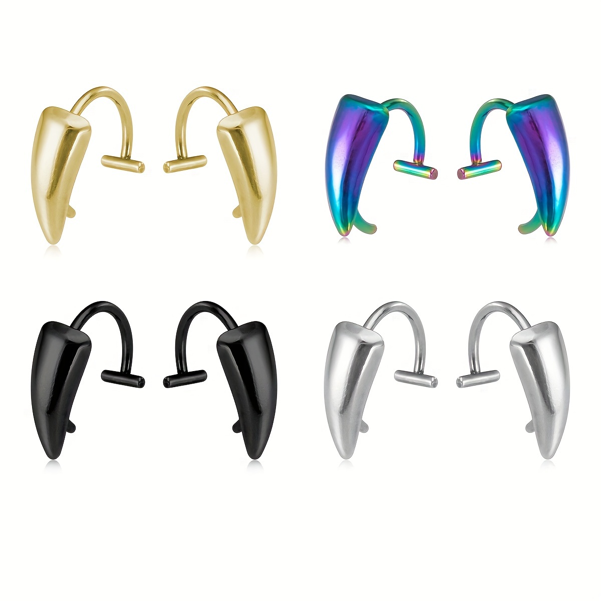 1pair en acier inoxydable Vamp - Men'S Vampire Accessories avis et prix
